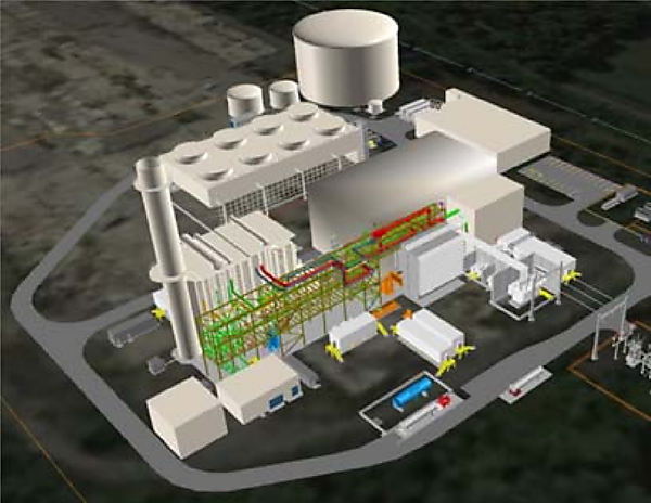 図　バーズボロー天然ガス火力発電所の完成予想図