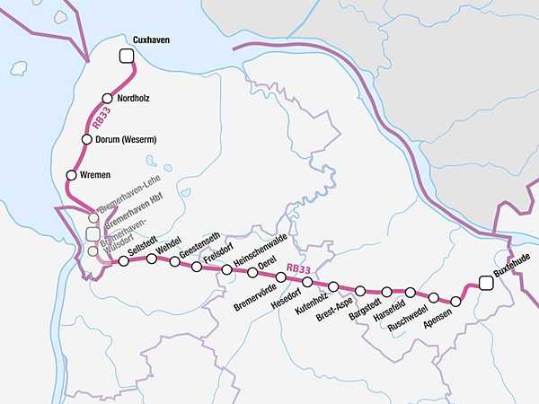 図　2021年から燃料電池列車が走行する路線
