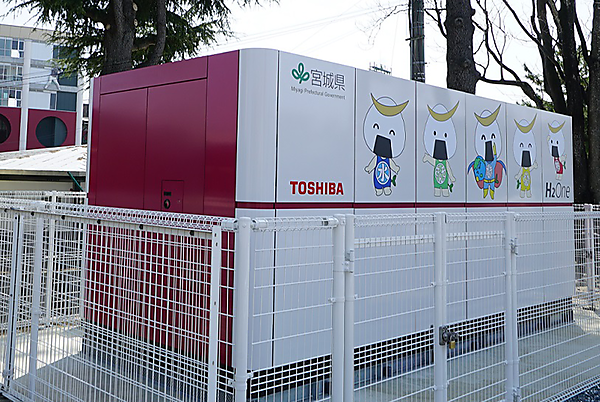 図　「楽天生命パーク宮城」のそばに設置した「H2One」