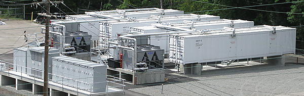 図　NEC Energy Solutionsの「GRID STORAGE SOLUTION」を設置したところ。物流コンテナに蓄電池システムとして必要なものをすべて詰め込んでいる