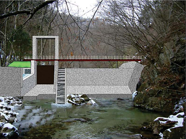 図　黒川流域に建設するえん堤のイメージ