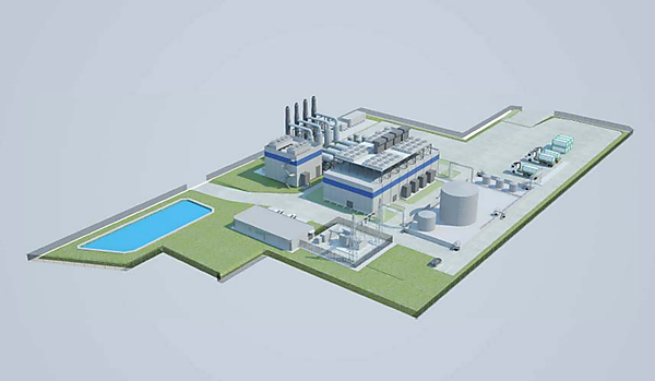 図　H.I.S.角田バイオマスパーク発電所の完成予想図