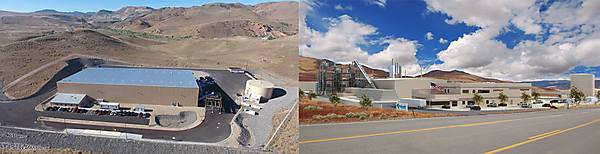 図　Fulcrum BioEnergyのバイオジェット燃料製造施設。左が一般廃棄物前処理施設で右がプラント