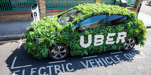 図　「Uber's Clean Air Plan」をアピールするためにUberが用意したEV