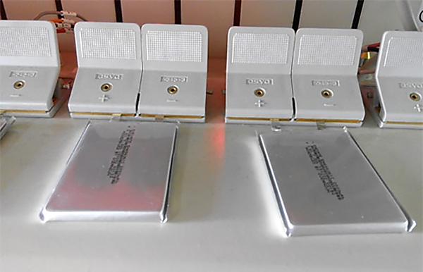 図　Enevateが「HD-Energy Technology」を活用して試作したリチウムイオン蓄電池セル