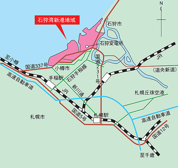 図　石狩湾新港地域の位置
