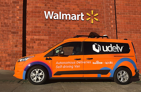 図　Udelvが、Walmartと実施する試験のために開発した自動運転車