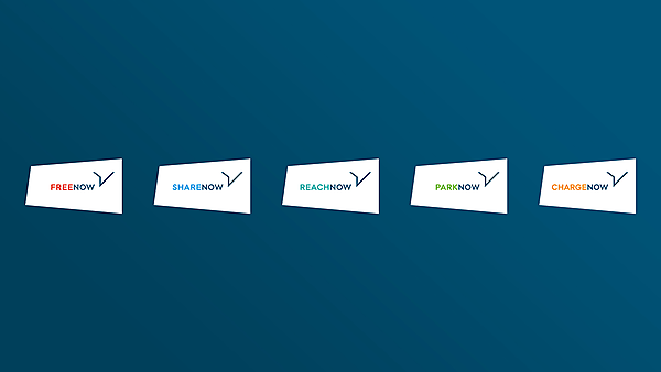 図　BMW GroupとDaimlerが合弁で提供する5種類のサービスのロゴマーク